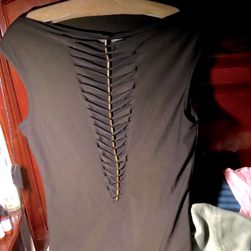 Gracie black top with golden accents